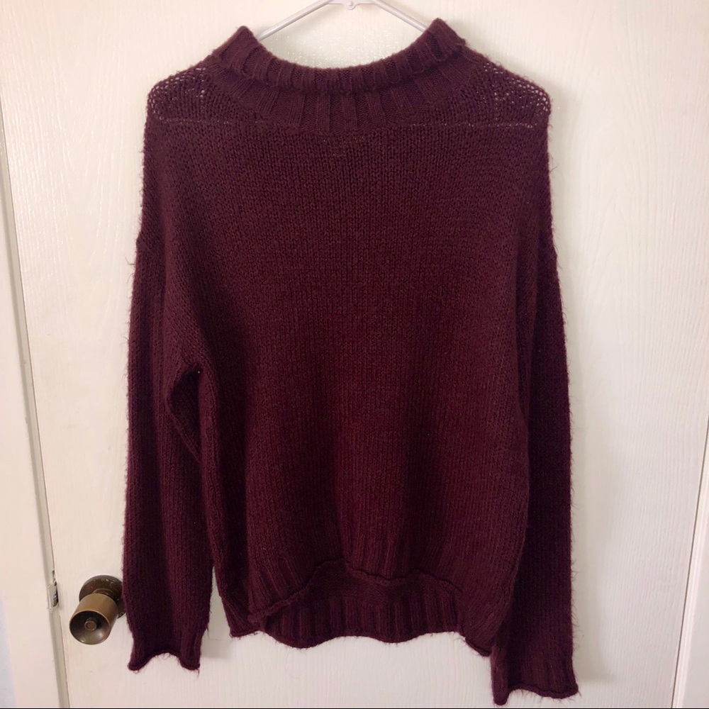 Burgundy turtle neck sweater